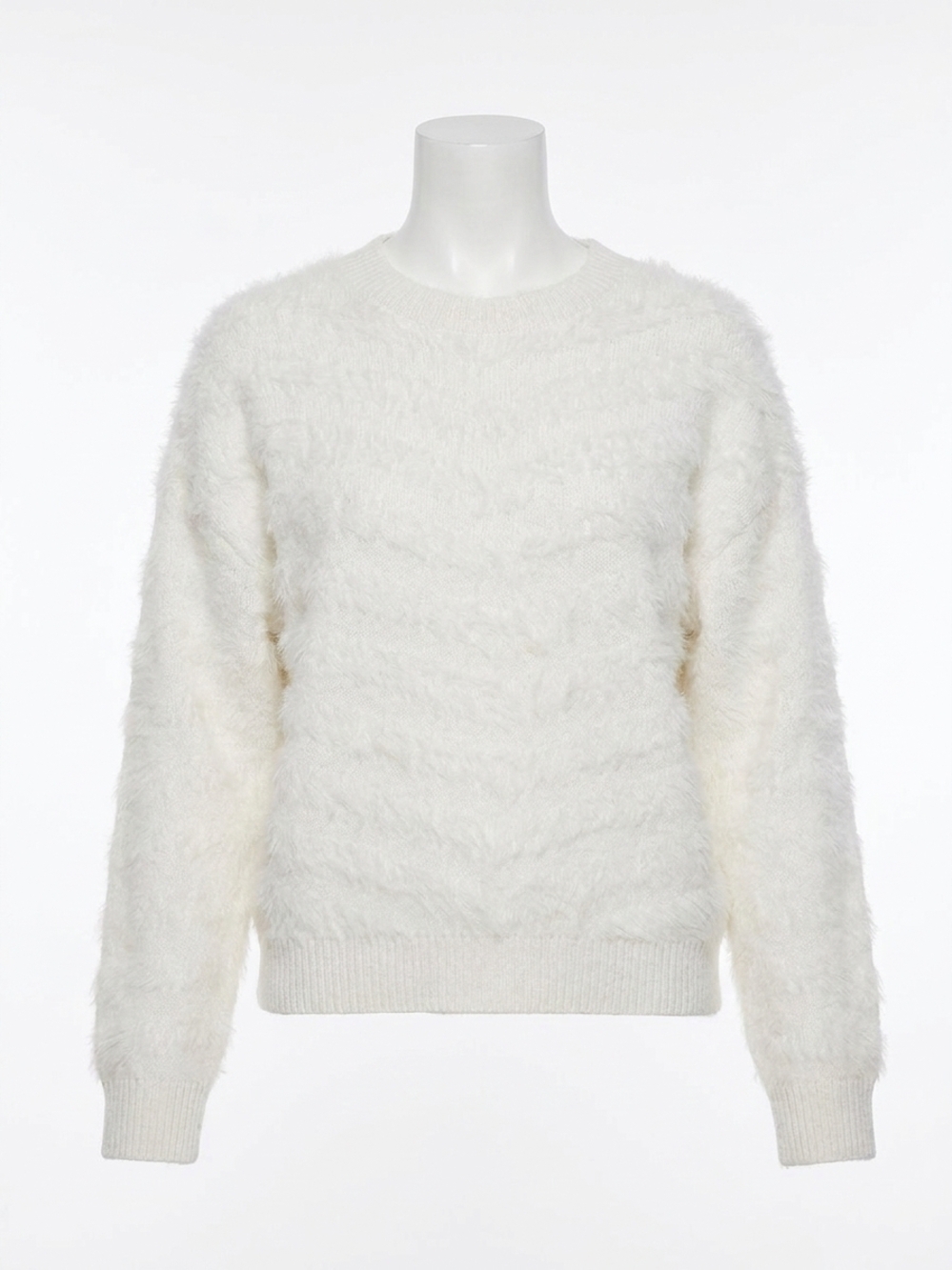 NEW APRICOT fluffy stripe jumper sweater in white